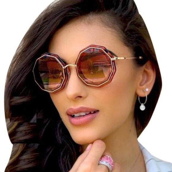 Chloe Women\'s CE160S Gradient Round Lens Sunglasses in Rose Gold & Pink 52mm main image 11